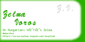 zelma voros business card